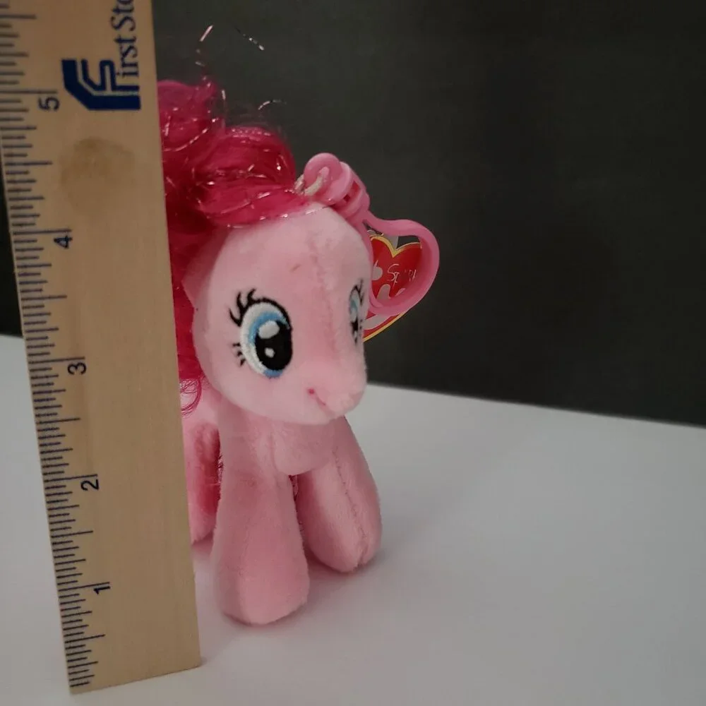 3 pc TY Sparkle BEANIE BABIES MY LITTLE PONY PINKIE PIE Backpack Clip - Picture 7 of 12